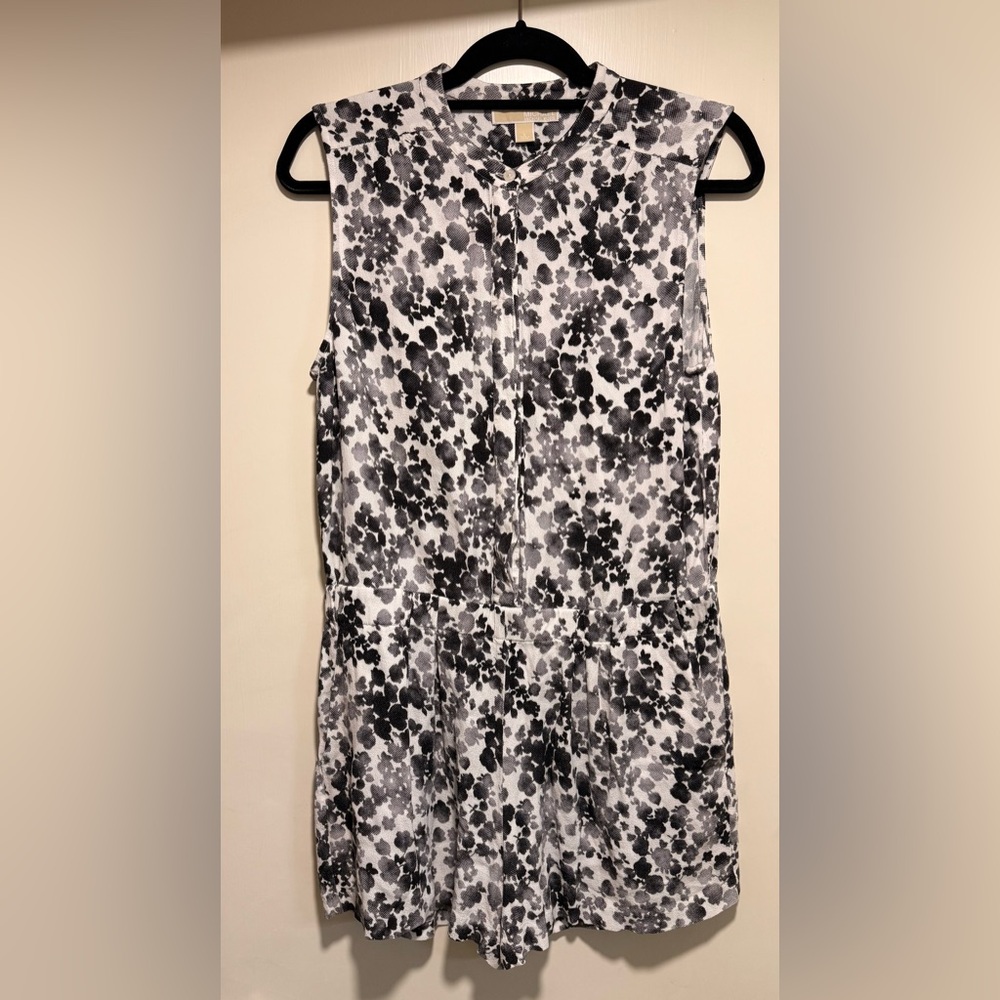 Michael Kors Black and White Floral Jumpsuit